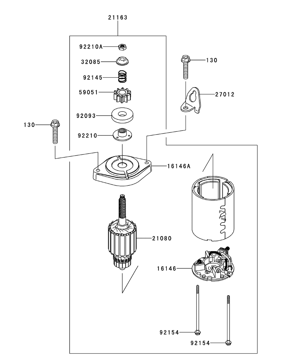 Kawasaki Fr730v-As05 Starter Diagram and Parts List for Z-FORCESZ60 (17AIDGHD-17AIDGHD010)(2014) Cub Cadet Lawn Tractor